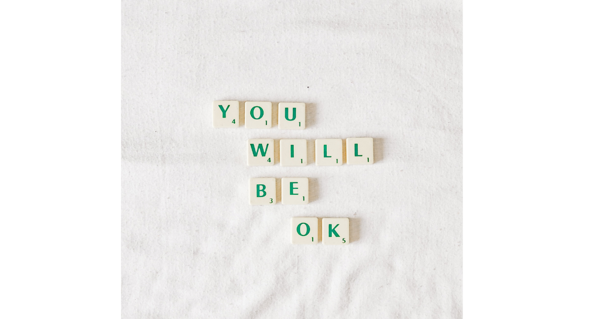 you will be ok 問題なし　白いタイルに文字